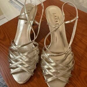 Lauren Ralph Lauren Gold Strappy Sandals Size 6
